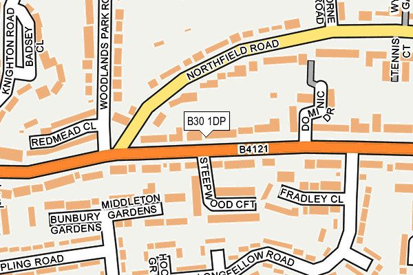B30 1DP map - OS OpenMap – Local (Ordnance Survey)