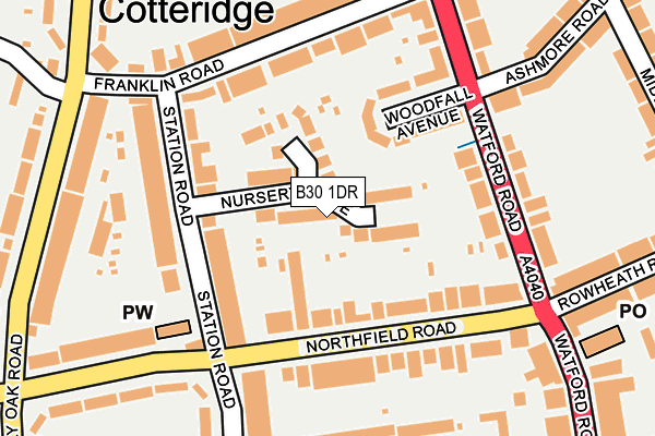 B30 1DR map - OS OpenMap – Local (Ordnance Survey)