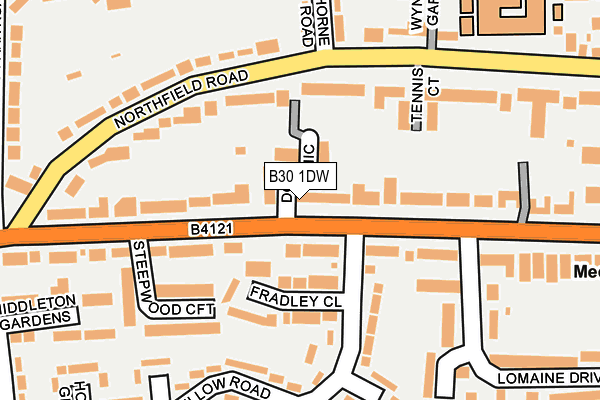 B30 1DW map - OS OpenMap – Local (Ordnance Survey)