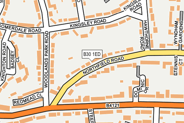 B30 1ED map - OS OpenMap – Local (Ordnance Survey)