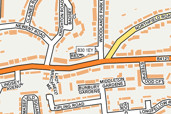 B30 1EY map - OS OpenMap – Local (Ordnance Survey)