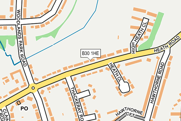 B30 1HE map - OS OpenMap – Local (Ordnance Survey)