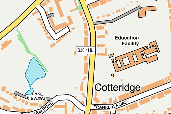 B30 1HL map - OS OpenMap – Local (Ordnance Survey)