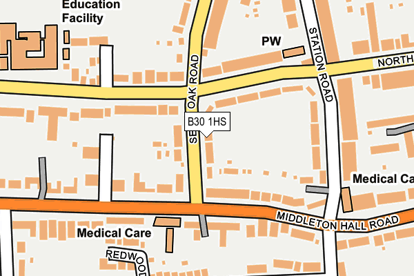B30 1HS map - OS OpenMap – Local (Ordnance Survey)