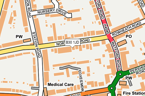 B30 1JD map - OS OpenMap – Local (Ordnance Survey)