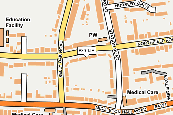 B30 1JE map - OS OpenMap – Local (Ordnance Survey)