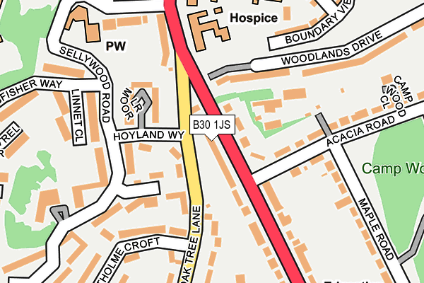 B30 1JS map - OS OpenMap – Local (Ordnance Survey)