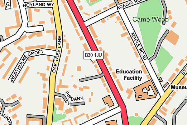 B30 1JU map - OS OpenMap – Local (Ordnance Survey)