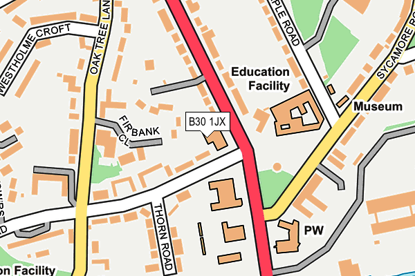 B30 1JX map - OS OpenMap – Local (Ordnance Survey)