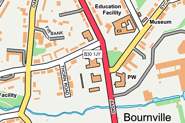 B30 1JY map - OS OpenMap – Local (Ordnance Survey)