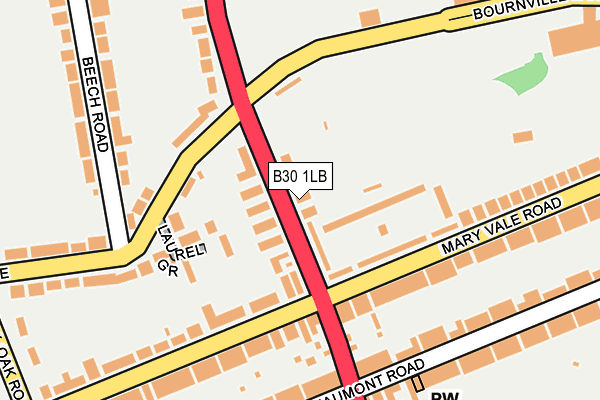 B30 1LB map - OS OpenMap – Local (Ordnance Survey)