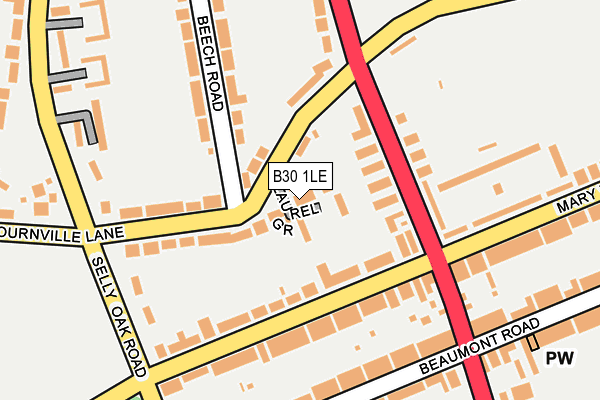 B30 1LE map - OS OpenMap – Local (Ordnance Survey)