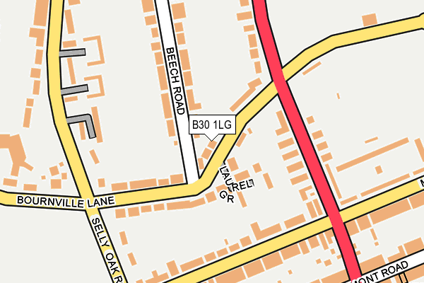 B30 1LG map - OS OpenMap – Local (Ordnance Survey)