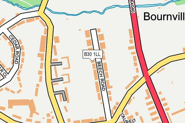 B30 1LL map - OS OpenMap – Local (Ordnance Survey)