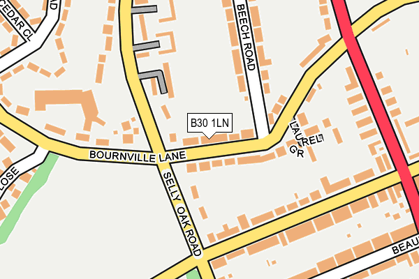 B30 1LN map - OS OpenMap – Local (Ordnance Survey)