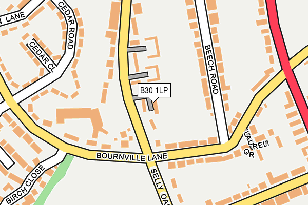 B30 1LP map - OS OpenMap – Local (Ordnance Survey)