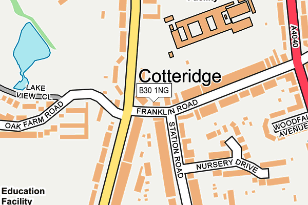 B30 1NG map - OS OpenMap – Local (Ordnance Survey)