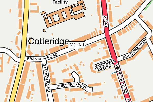 B30 1NH map - OS OpenMap – Local (Ordnance Survey)