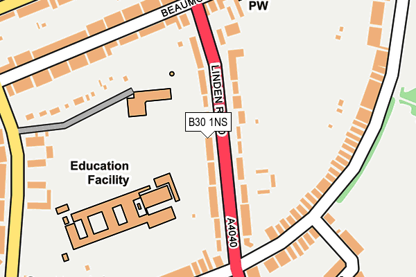 B30 1NS map - OS OpenMap – Local (Ordnance Survey)