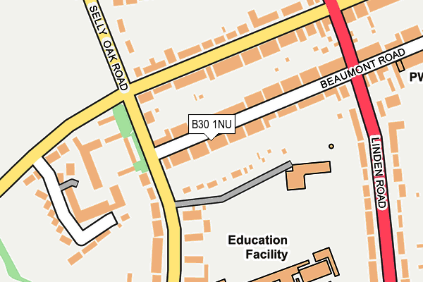 B30 1NU map - OS OpenMap – Local (Ordnance Survey)