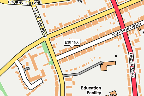 B30 1NX map - OS OpenMap – Local (Ordnance Survey)