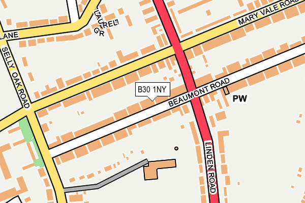 B30 1NY map - OS OpenMap – Local (Ordnance Survey)