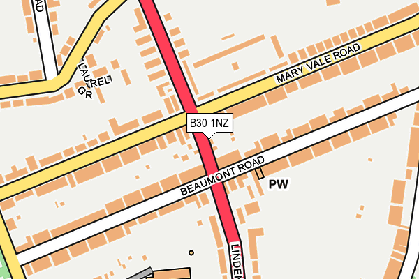 B30 1NZ map - OS OpenMap – Local (Ordnance Survey)