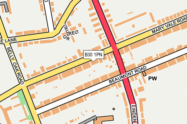 B30 1PN map - OS OpenMap – Local (Ordnance Survey)