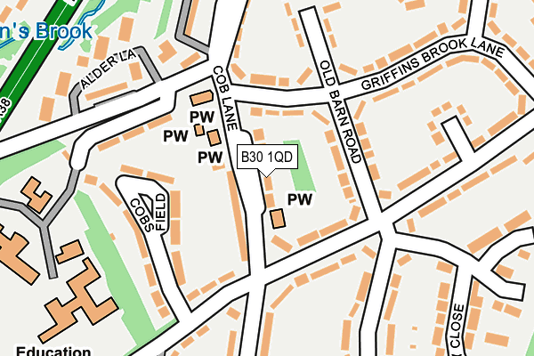 B30 1QD map - OS OpenMap – Local (Ordnance Survey)