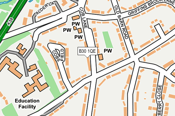 B30 1QE map - OS OpenMap – Local (Ordnance Survey)