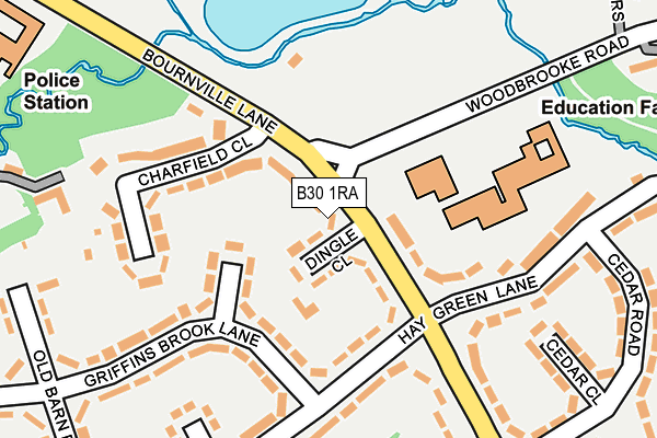 B30 1RA map - OS OpenMap – Local (Ordnance Survey)