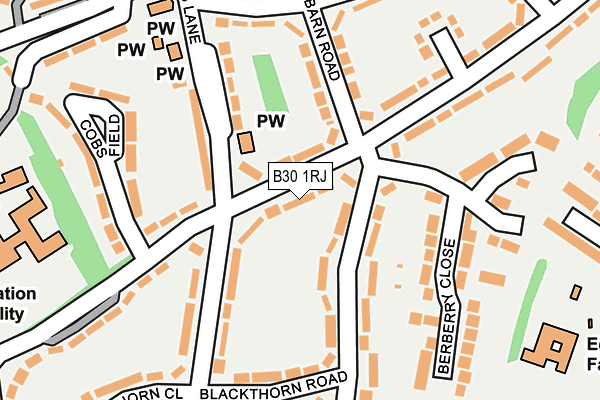 B30 1RJ map - OS OpenMap – Local (Ordnance Survey)