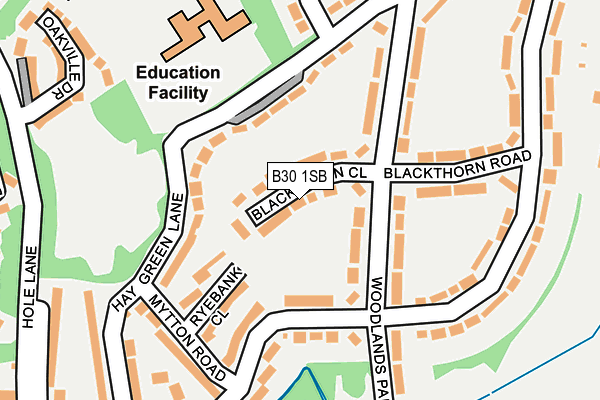 B30 1SB map - OS OpenMap – Local (Ordnance Survey)