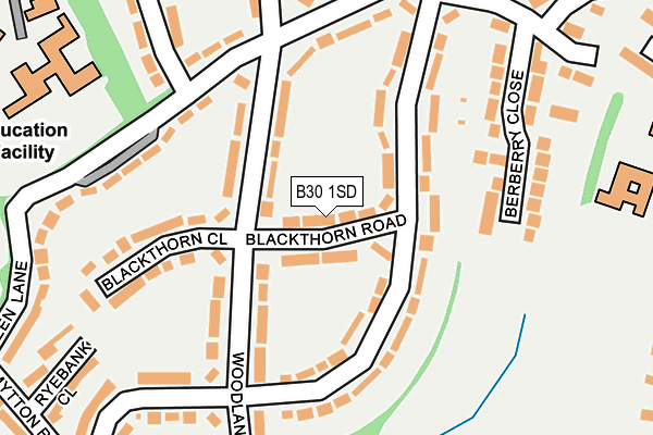 B30 1SD map - OS OpenMap – Local (Ordnance Survey)