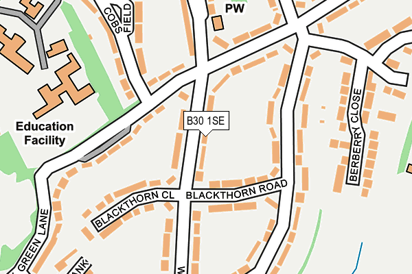 B30 1SE map - OS OpenMap – Local (Ordnance Survey)
