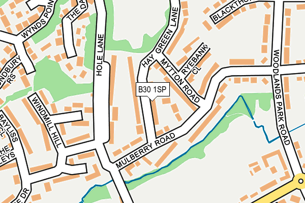 B30 1SP map - OS OpenMap – Local (Ordnance Survey)