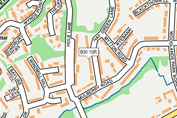 B30 1SR map - OS OpenMap – Local (Ordnance Survey)