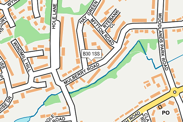 B30 1SS map - OS OpenMap – Local (Ordnance Survey)