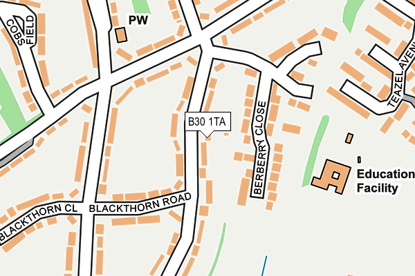 B30 1TA map - OS OpenMap – Local (Ordnance Survey)