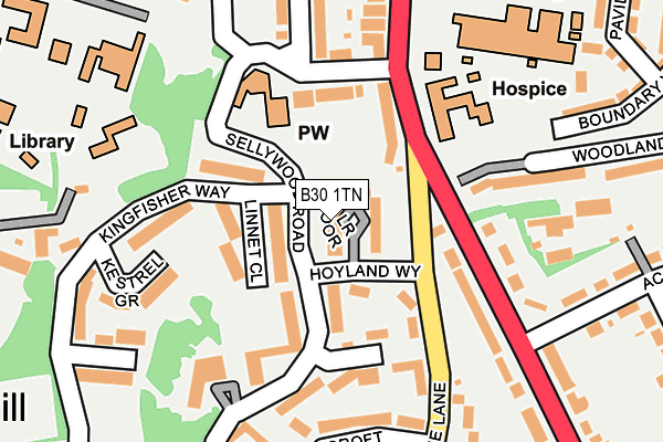B30 1TN map - OS OpenMap – Local (Ordnance Survey)