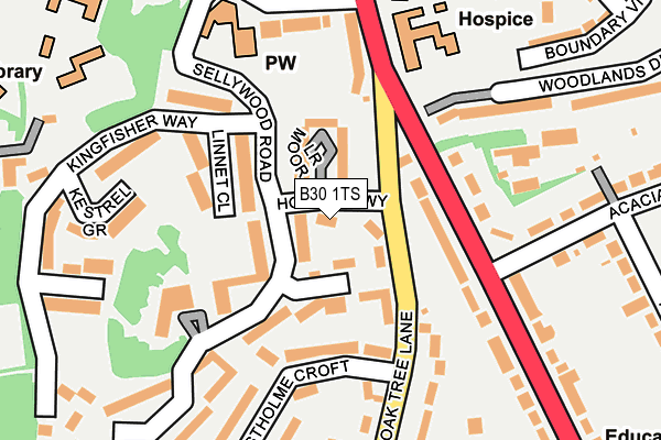 B30 1TS map - OS OpenMap – Local (Ordnance Survey)
