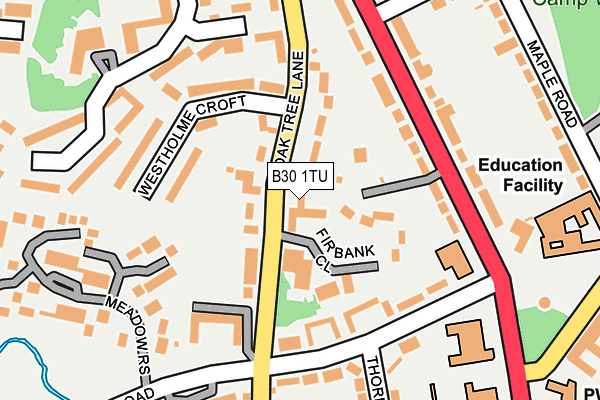 B30 1TU map - OS OpenMap – Local (Ordnance Survey)