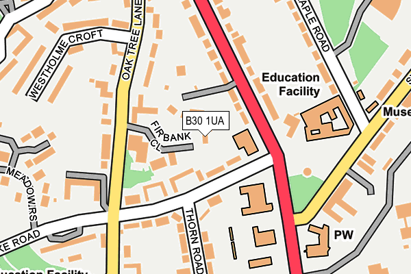 B30 1UA map - OS OpenMap – Local (Ordnance Survey)