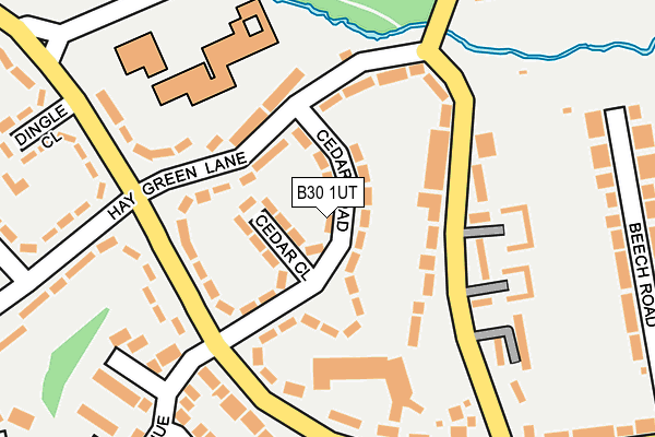 B30 1UT map - OS OpenMap – Local (Ordnance Survey)