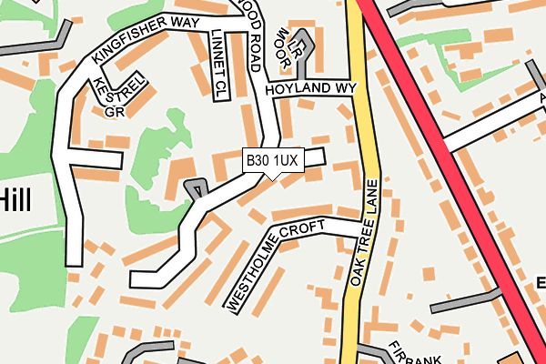 B30 1UX map - OS OpenMap – Local (Ordnance Survey)