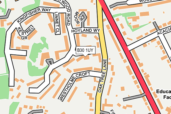 B30 1UY map - OS OpenMap – Local (Ordnance Survey)