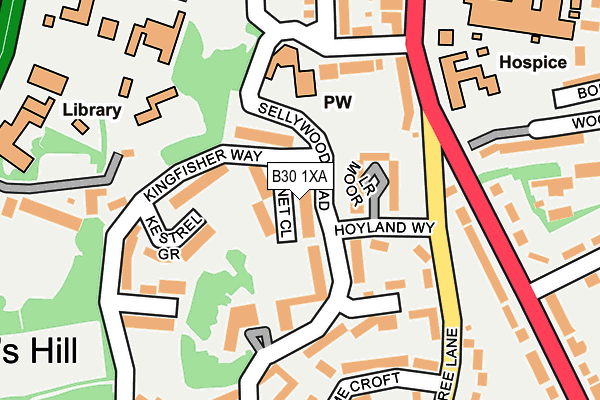 B30 1XA map - OS OpenMap – Local (Ordnance Survey)