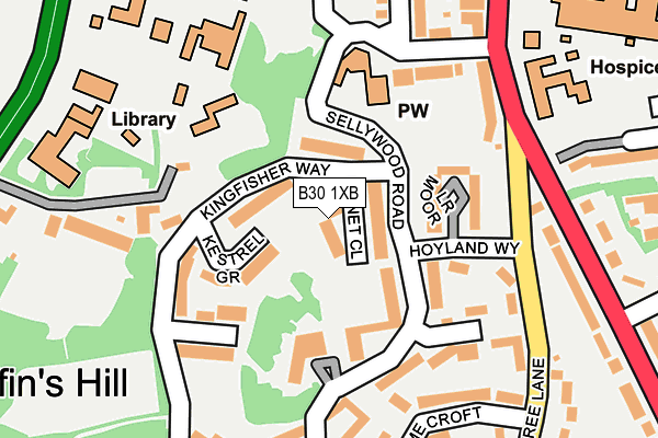 B30 1XB map - OS OpenMap – Local (Ordnance Survey)