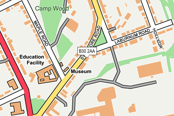 B30 2AA map - OS OpenMap – Local (Ordnance Survey)