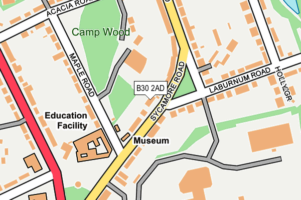 B30 2AD map - OS OpenMap – Local (Ordnance Survey)